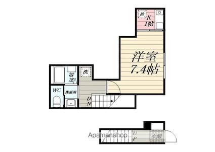 ブラン東照宮Ⅰ[1K/29.6m2]の間取図