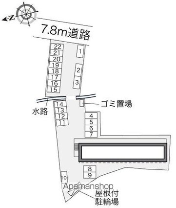 レオパレス隼Ⅱ[1K/21.81m2]の配置図