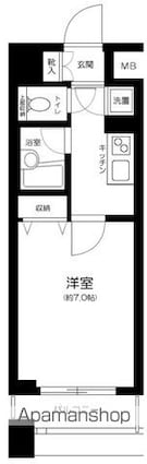 パレステュディオ池袋駅前[1K/22.77m2]の間取図
