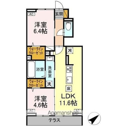 ベルク[2LDK/52.87m2]の間取図