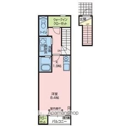 パル木ノ下　Ａ棟[1K/35.95m2]の間取図