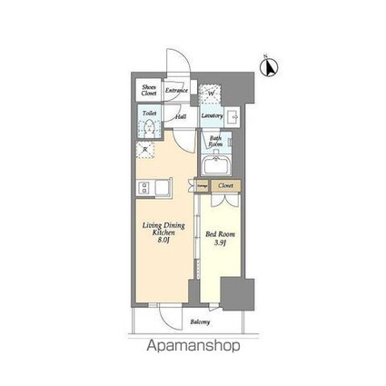 グランカーサ船堀Ⅱ[1LDK/31.18m2]の間取図