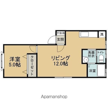 ディアマークスＡ[1LDK/38m2]の間取図