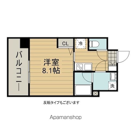 ＺＯＯＭ調布[1K/25.52m2]の間取図