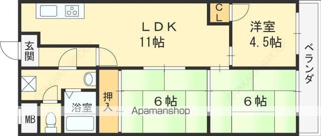 瓢箪山第2大発マンションの間取り写真