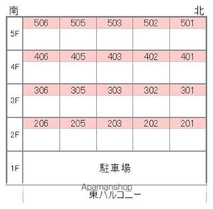 ベルジュ道後[1K/25.5m2]の配置図