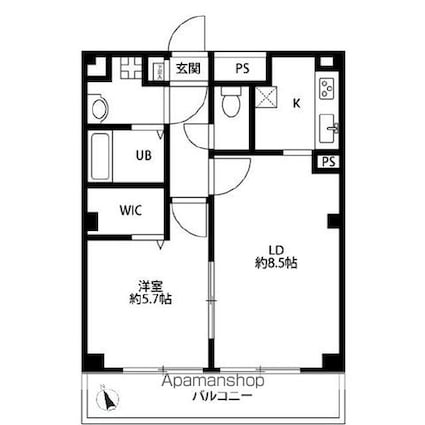 ＫＳ亀有[1LDK/40.01m2]の間取図