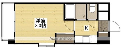 ユーアイビル西観音[1K/25m2]の間取図