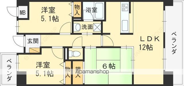 プランテーム吉田の間取り写真