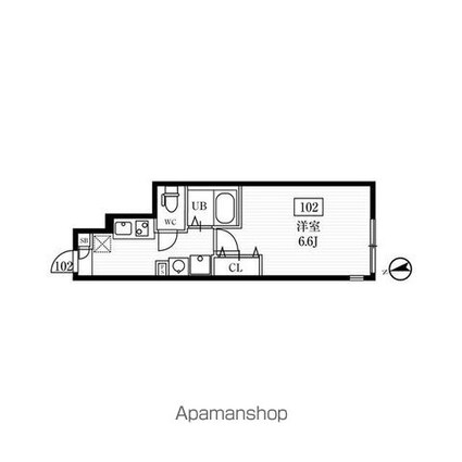 ミハス西小山[1K/21.11m2]の間取図