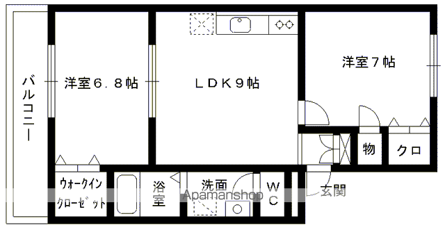 【福岡市東区土井のアパートの間取り】