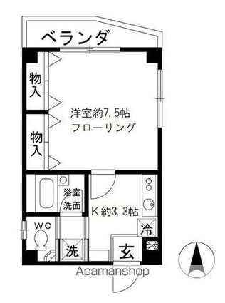 ５アベニュー[1K/25.51m2]の間取図