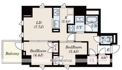ＳーＲＥＳＩＤＥＮＣＥ日本橋馬喰町Ａｅｒｅ[2LDK/48.56m2]の間取図