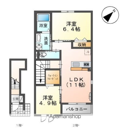 メルヴェイユ[2LDK/55.28m2]の間取図