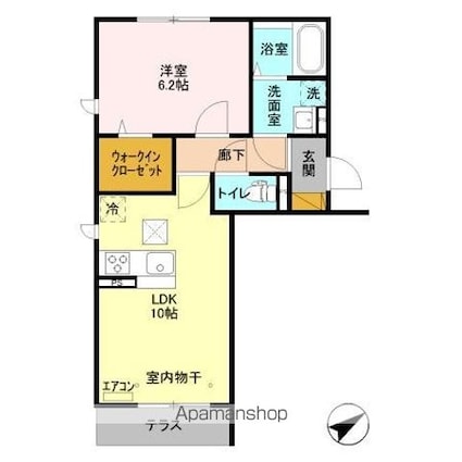 アステールピュールＭ[1LDK/40.01m2]の間取図