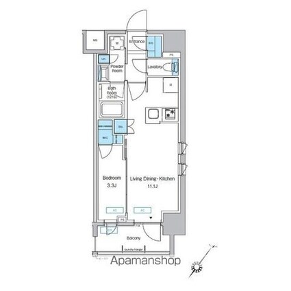 プレディアコート大森山王[1LDK/36.24m2]の間取図