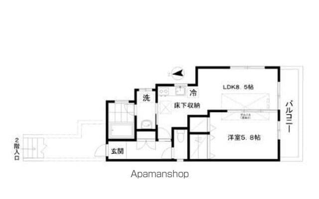 東京都世田谷区給田４丁目[1LDK/32.94m2]の間取図