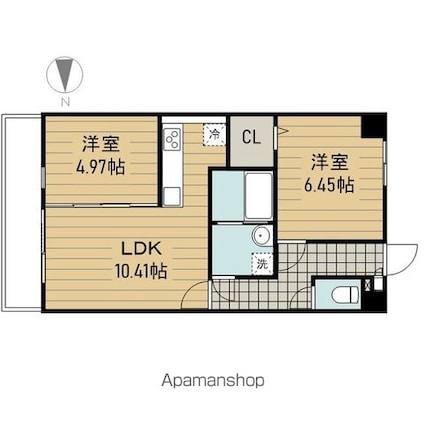 オークラビル[2LDK/49.7m2]の間取図