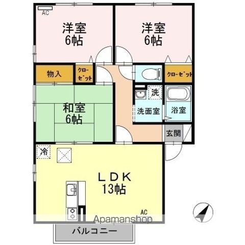 ウィルモア泉都町 A棟の間取り写真