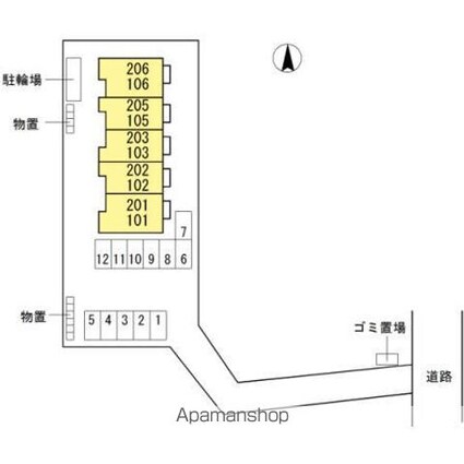 ハイランドテラス西和田[2LDK/56.54m2]の配置図