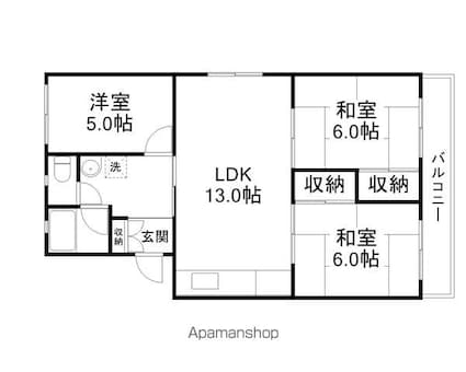 グレイス堅田[3LDK/61.1m2]の間取図