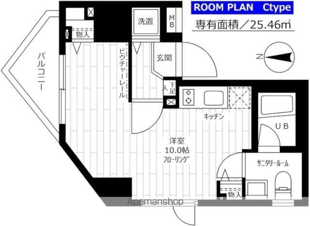 【新宿区原町のマンションの間取り】