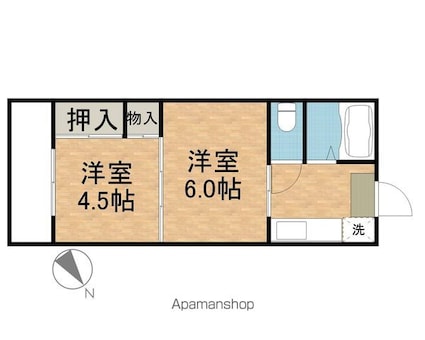 平和マンション上杉[2K/29.2m2]の間取図