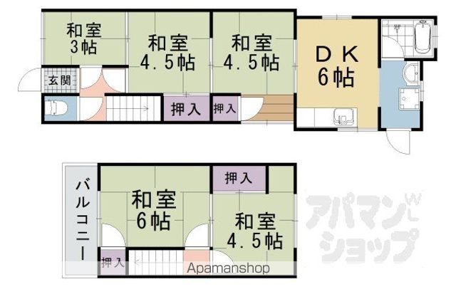 大津市竜が丘テラスハウスの間取り写真