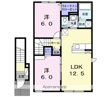 クレア[2LDK/57.21m2]の間取図