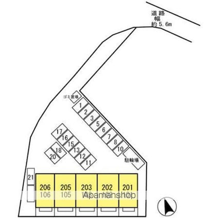 サンセール岩出[3LDK/72.93m2]の配置図
