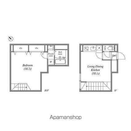 ＬＥＧＡＬＡＮＤ早稲田南[1LDK/46.46m2]の間取図