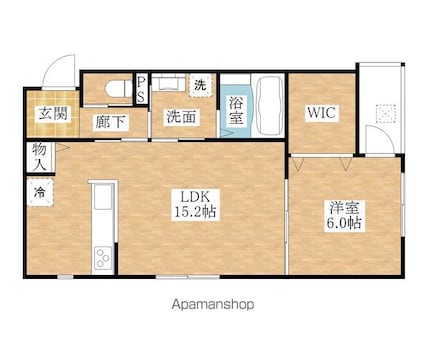 アーキ・ドムール上町[1LDK/52.2m2]の間取図
