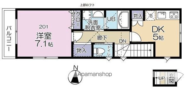 Ｇｒｅｅｎ　Ｔｉｅｓ　石神井台[1DK/35.6m2]の間取図