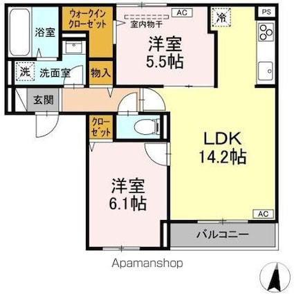 さくらハウス[2LDK/59.72m2]の間取図