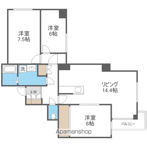 裏参道パークマンションの間取り写真