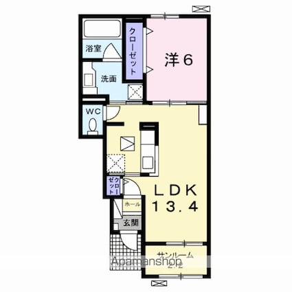 フィッシュ・テール　Ｂ[1LDK/50.06m2]の間取図