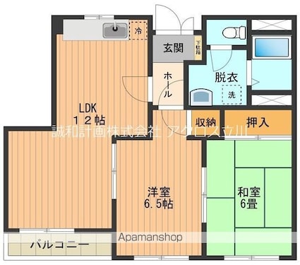 アピアⅠ[2LDK/49.22m2]の間取図