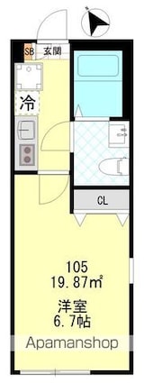 パルク井の頭[1K/19.87m2]の間取図