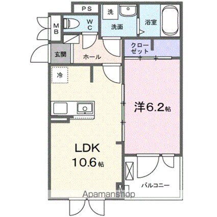 フルール彦根[1LDK/40.14m2]の間取図