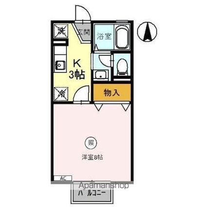 ステージ・サカヨシ[1K/26.72m2]の間取図