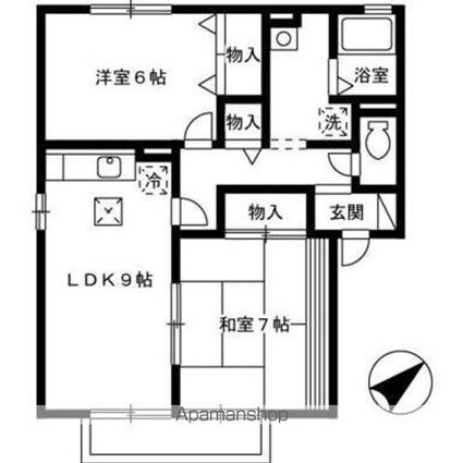 エルムウッド　Ａ棟[2LDK/55.45m2]の間取図
