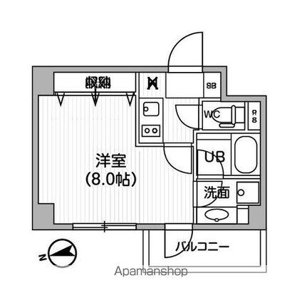 レクシード神楽坂[1K/25.92m2]の間取図