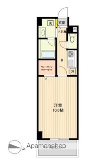 ベルメゾン若林[1K/32.02m2]の間取図
