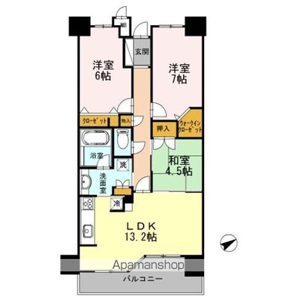 カスタリア阿倍野[3LDK/70.72m2]の間取図