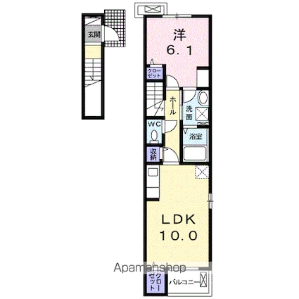 アンジュ・エムロード　Ⅱ[1LDK/43.79m2]の間取図