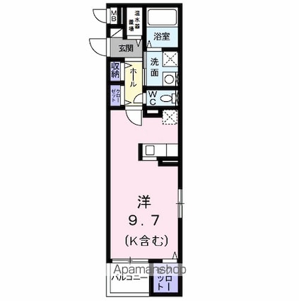 グレイスメロウ[1R/34.02m2]の間取図