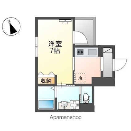 シルクネス[1K/26.45m2]の間取図