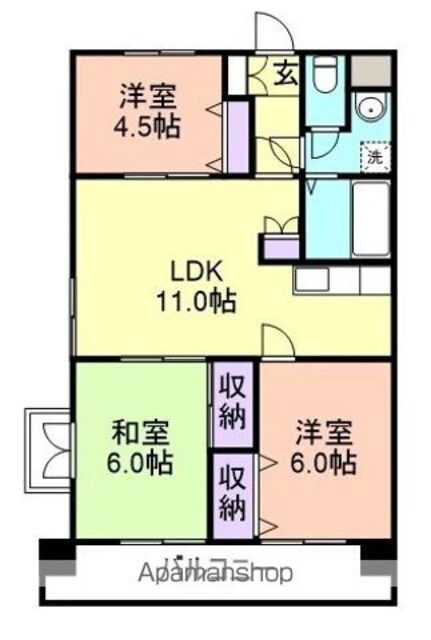 グリーンヒル[3LDK/60m2]の間取図