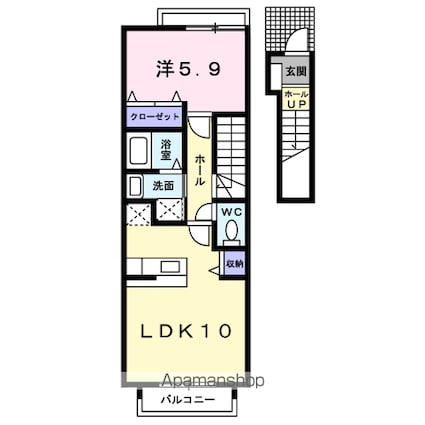 パークリバーサイド[1LDK/41.98m2]の間取図