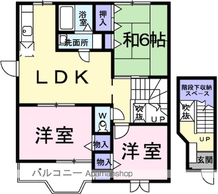 グリーンパークサイドＣ[3LDK/65.57m2]の間取図